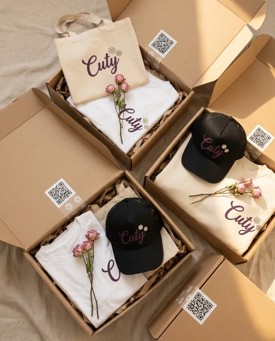 Produits CutyCollection emballés prêts à expédier