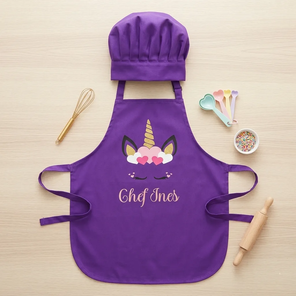 Tablier + Toque Licorne - enfant