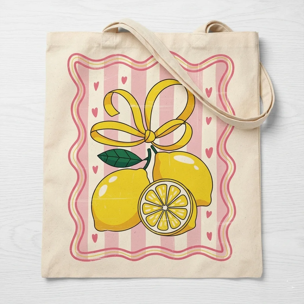 Tote Bag Cuty Lemon Ribbon